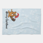 クリスマスのビーバーのふきん キッチンタオル (横)