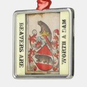 クリスマスのビーバー メタルオーナメント (左)