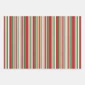 クリスマスのピアスのキルトストライプ、と木トリオ ラッピングペーパーシート (正面3)