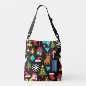 クリスマスのピクセル数 クロスボディバッグ (裏面)