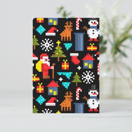 クリスマスのピクセル数 サンキューカード (スタンド正面)