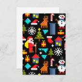 クリスマスのピクセル数 サンキューカード (正面/裏面)