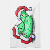 クリスマスのピクルス キッチンタオル (縦)
