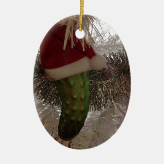 クリスマスのピクルス セラミックオーナメント (正面)