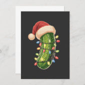 クリスマスのピクルス ピクルス クリスマスライトの中のピクルス 招待状 (正面/裏面)