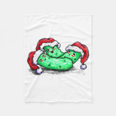 クリスマスのピクルス フリースブランケット (正面)