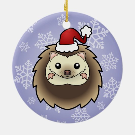 クリスマスのピグミーのハリネズミ セラミックオーナメント (裏面)