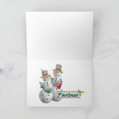 クリスマスのピックルボール雪だるまパートナー カード (内部)