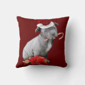 クリスマスのピットブルの子犬 クッション (裏面)