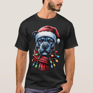 クリスマスのピットブル クリスマスピットブルママ 犬好き Tシャツ