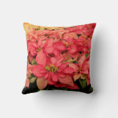 クリスマスのピンクおよび黄色いポインセチアの装飾用クッション クッション (裏面)