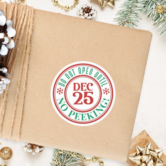クリスマスのピークまで子供は開かない ラウンドシール