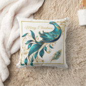 クリスマスのピーコックとフェザー クッション (ブランケット)