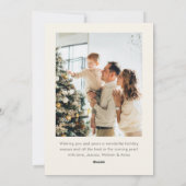 クリスマスのファンキーで遊び心のある赤いリボンのリース 2 枚の写真 シーズンカード (裏面)