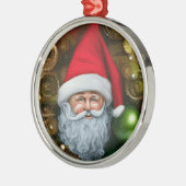 クリスマスのファンタジー背景 メタルオーナメント (左)