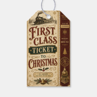 クリスマスのファーストクラス・チケット ギフトタグ