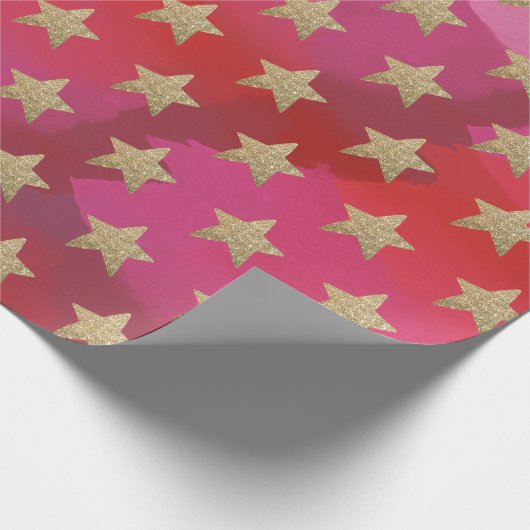 クリスマスのフェイクなグリッターはギフトの包装紙を主演します ラッピングペーパー (角)