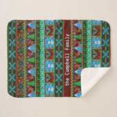 クリスマスのフェイクなニットの雪だるまのトナカイ|の姓 シェルパブランケット (正面(横))