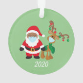 クリスマスのフェイスマスク サンタ ジン鹿 エスニック 2020 オーナメント (裏面)