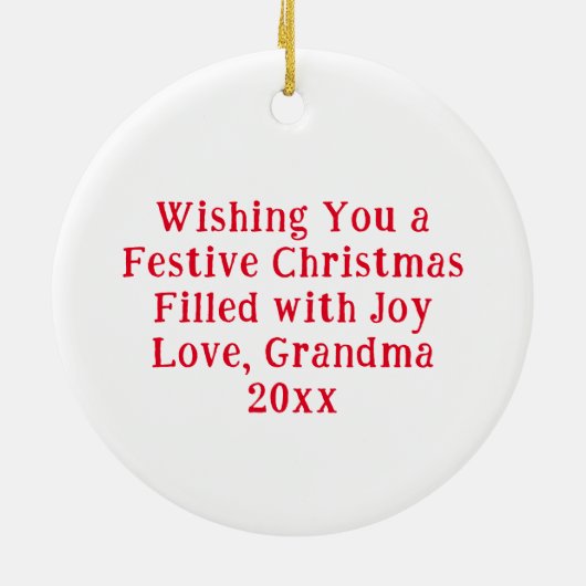 クリスマスのフェスティバルを祈る | 休日格言 セラミックオーナメント (裏面)