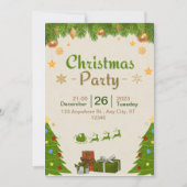 クリスマスのフェスティバルパーティの招待状 招待状 (正面)