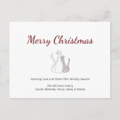 クリスマスのフェスティブなかわいい猫のホリデーポストカード シーズンポストカード (正面)