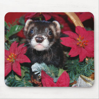クリスマスのフェレットのマウスパッド マウスパッド