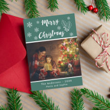 クリスマスのフォトグリーン白のスクリプト