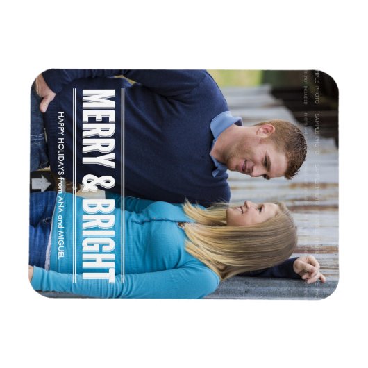 クリスマスのフォトマグネットパーソナライズされたの休日 マグネット (横)