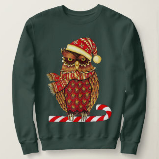 クリスマスのフクロウのスエットシャツ スウェットシャツ