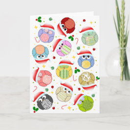 クリスマスのフクロウのデザイン シーズンカード