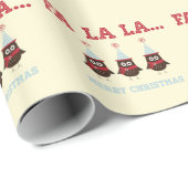 クリスマスのフクロウの包装紙 ラッピングペーパー (ロールコーナー)