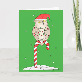 クリスマスのフクロウ かわいい 面白い シーズンカード