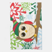 クリスマスのフクロウ キッチンタオル (縦)