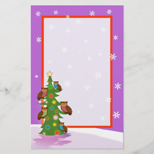 クリスマスのフクロウ 便箋 (正面)
