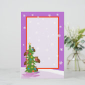 クリスマスのフクロウ 便箋 (スタンド正面)