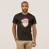 クリスマスのフクロウ Tシャツ (正面フル)