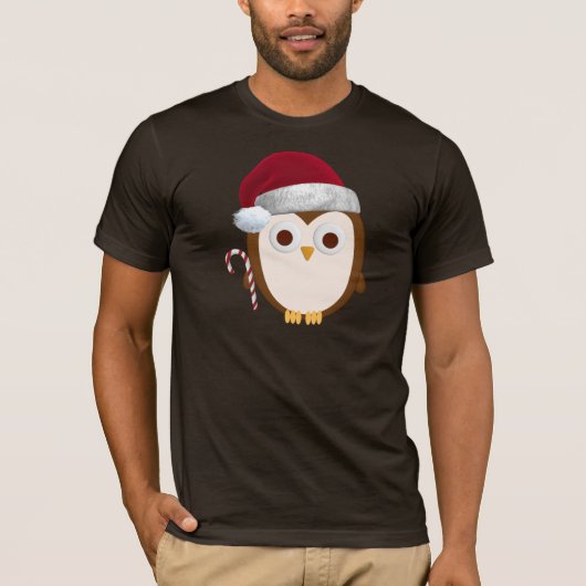 クリスマスのフクロウ Tシャツ (正面)