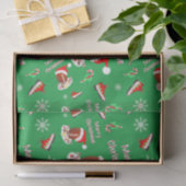 クリスマスのフットボールとお菓子のパターン 薄葉紙 (ギフト)