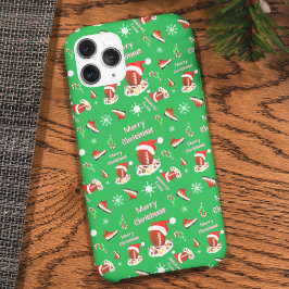 クリスマスのフットボールとお菓子のパターン  Case-Mate iPhone 14ケース