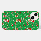 クリスマスのフットボールとお菓子のパターン Case-Mate iPhoneケース (裏面 (横))