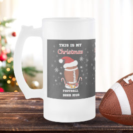 クリスマスのフットボール ビールマグ フロストグラスビールジョッキ