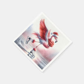 クリスマスのフラインゴー・オン・アイス スタンダードカクテルナプキン (角)