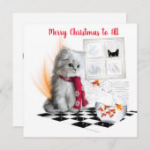 クリスマスのフラットカード (正面/裏面)