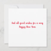 クリスマスのフラットカード (裏面)