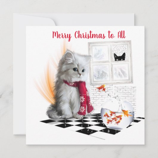 クリスマスのフラットカード (正面)