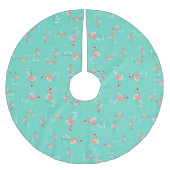 クリスマスのフラミンゴのねじれの木のスカート ブラッシュドポリエステルツリースカート (正面)