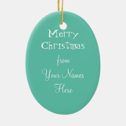 クリスマスのフラミンゴのストライプの文字のオーナメントの楕円形 セラミックオーナメント (裏面)