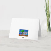 クリスマスのフラミンゴ ホリデーグリーティングカード シーズンカード (裏面)