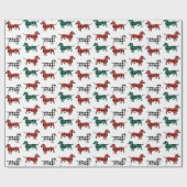 クリスマスのフランネルの赤いおよび緑のダックスフント ラッピングペーパー (フラット)